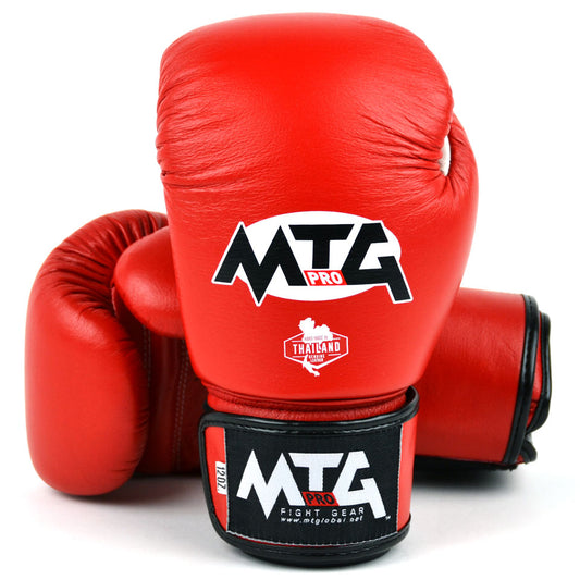 VG1 MTG Pro Red Velcro Boxing Gloves