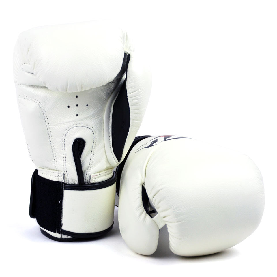 VG1 MTG Pro White Velcro Boxing Gloves