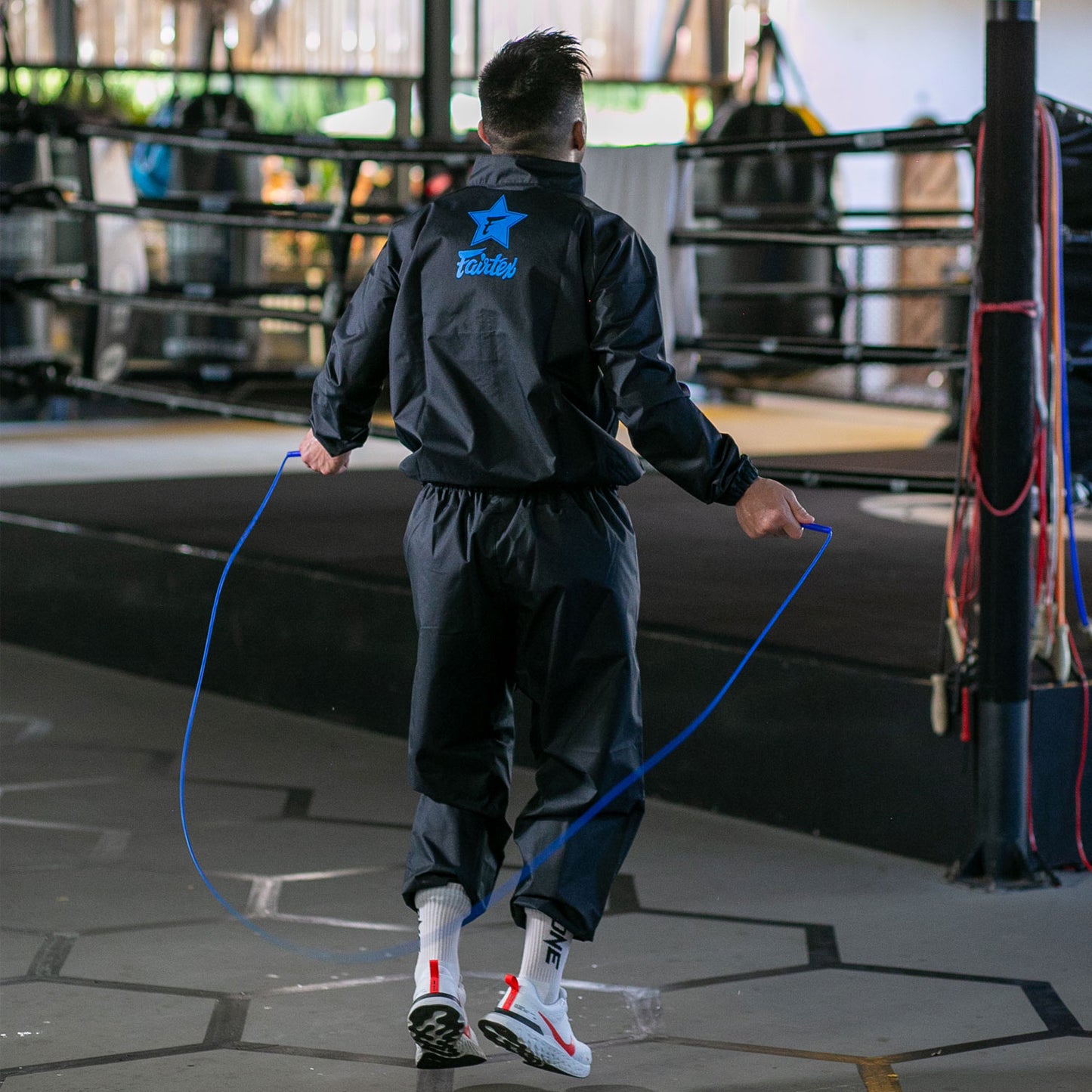 VS3 Fairtex Vinyl Sweatsuit Black-Blue