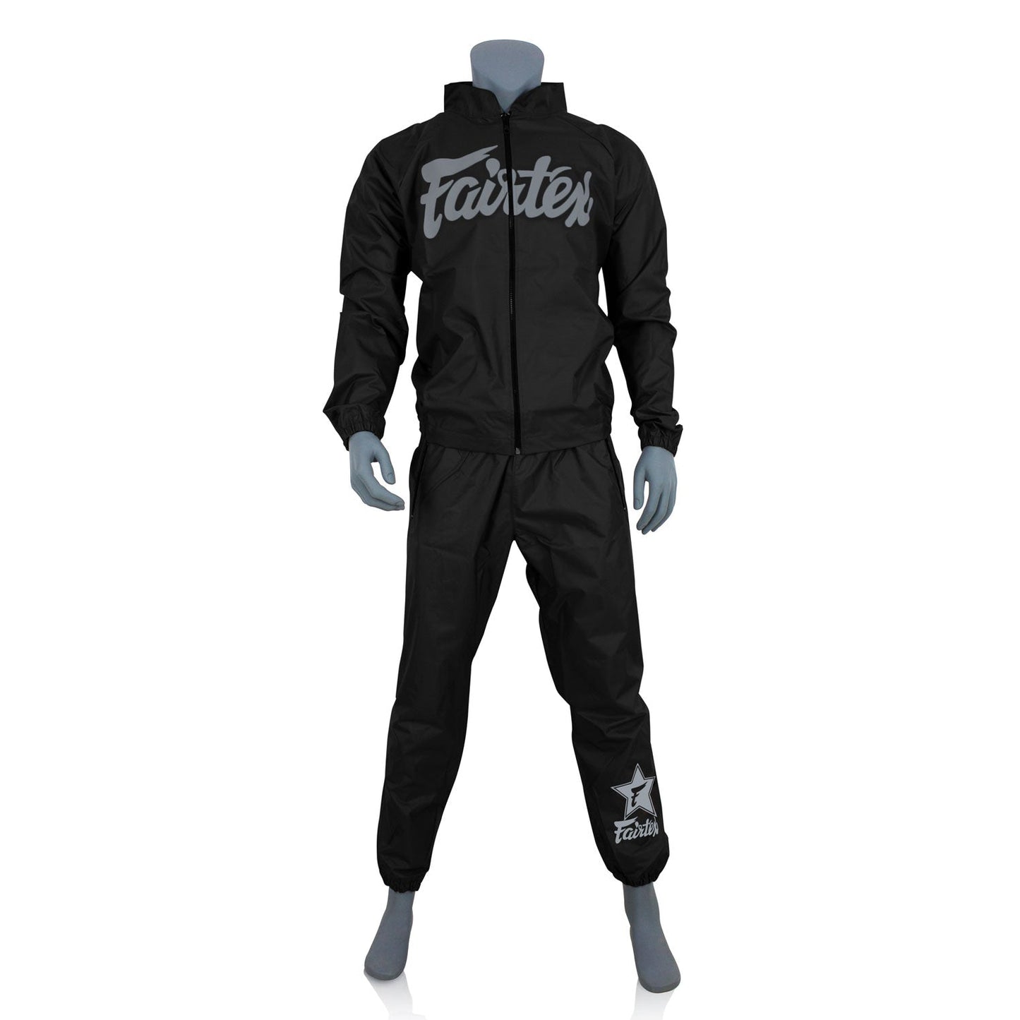 Fairtex Muay Thai Boxing Vinyl Sweatsuit Black-Grey