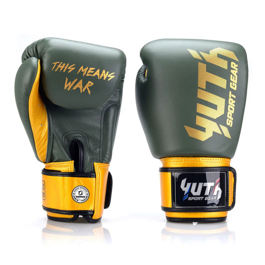 Yuth Boxing Gloves - Gold Line Olive-Gold