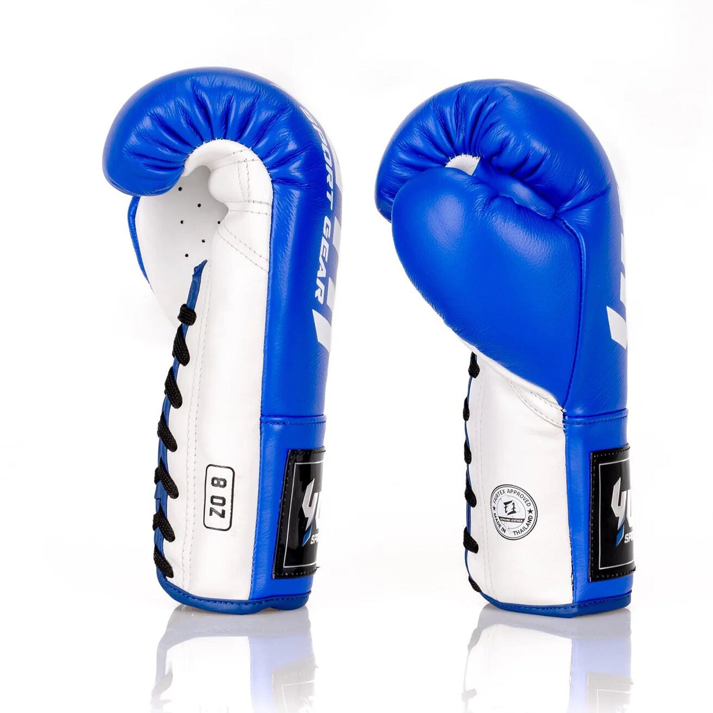 Yuth Boxing Gloves - Lace-Up Blue-White