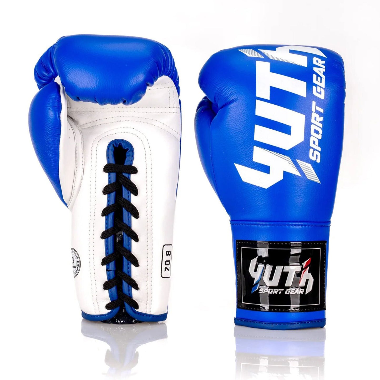 Yuth Boxing Gloves - Lace-Up Blue-White