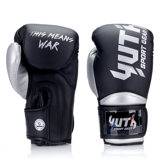 Yuth Boxing Gloves - Supportive Black-Silver