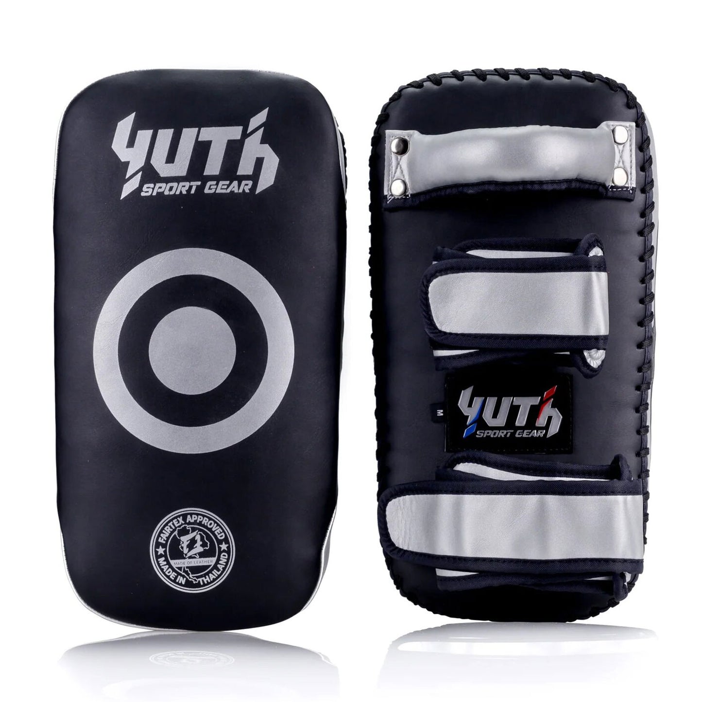 Yuth Thai Kick Pads Black-Silver