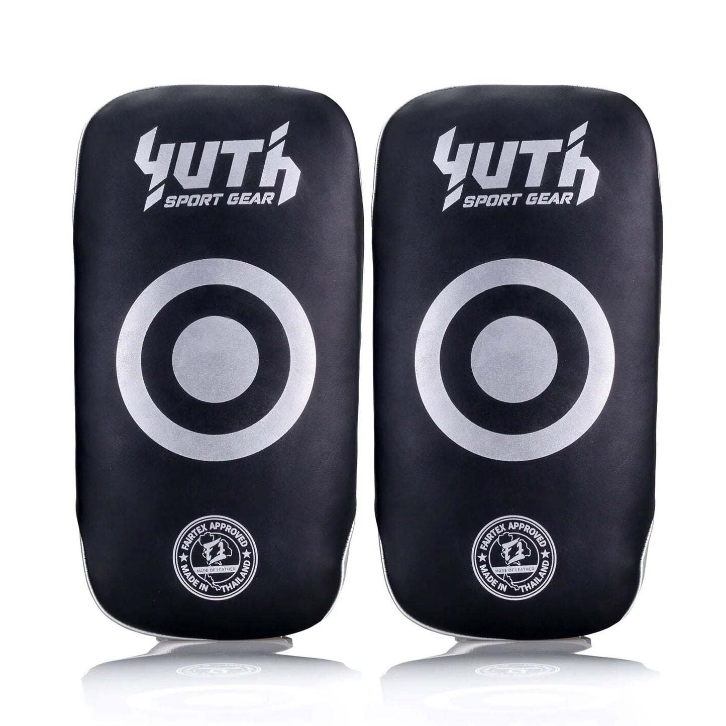 Yuth Thai Kick Pads Black-Silver