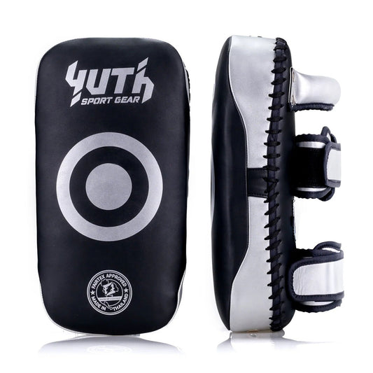 Yuth Thai Kick Pads Black-Silver