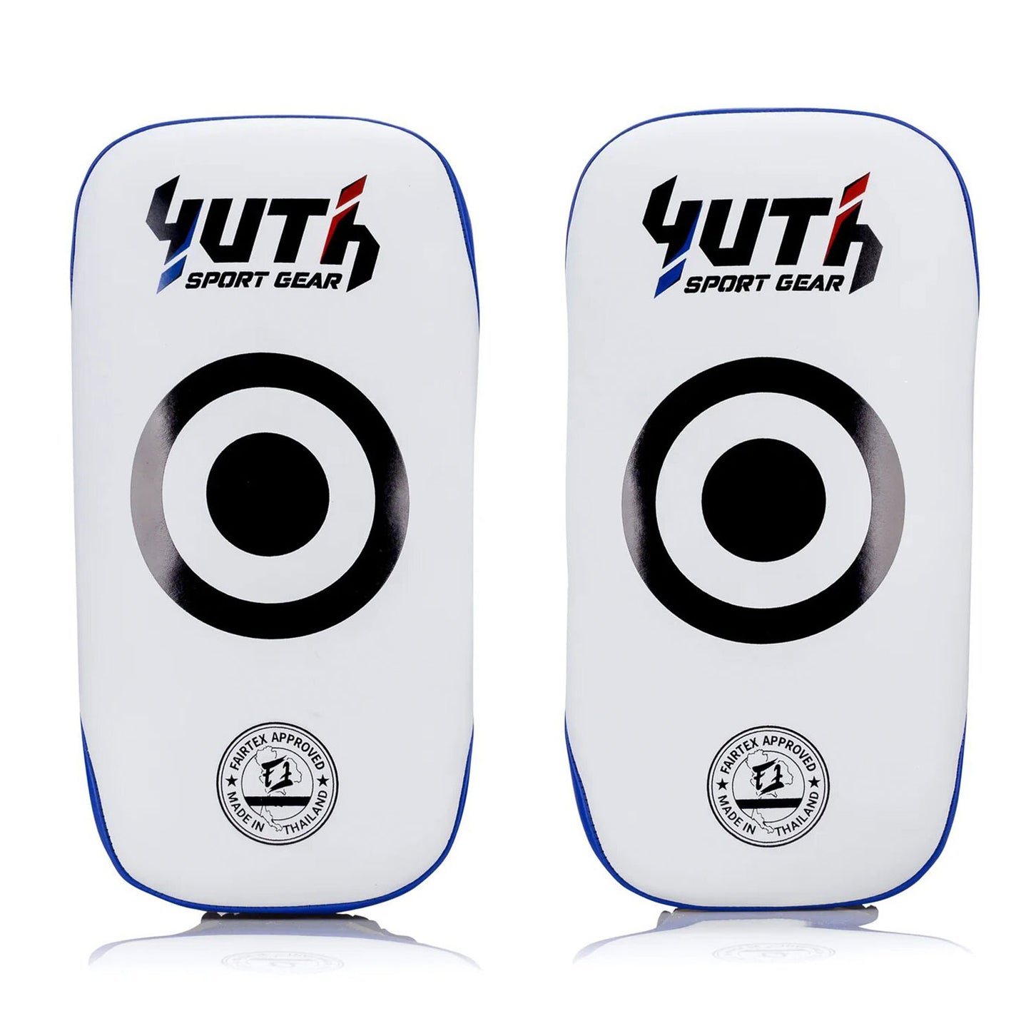 Yuth Thai Kick Pads White-Blue-Red