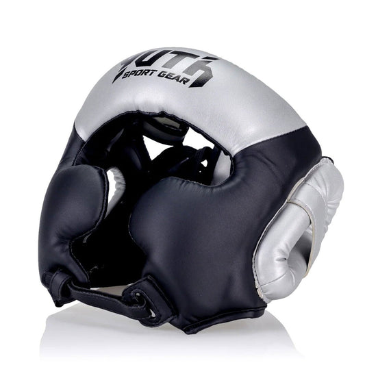 Yuth Muay Thai Boxing Head Guard Silver-Black