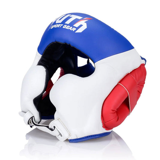Yuth Muay Thai Boxing Head Guard White-Blue-Red