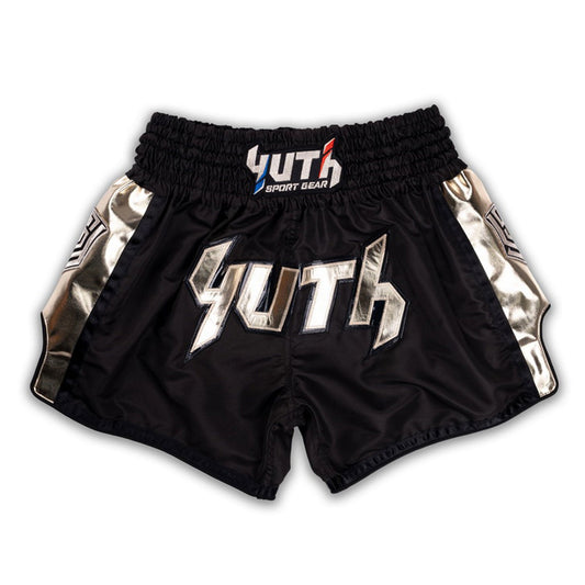Yuth Hologram Muay Thai Boxing Shorts Black-Gold