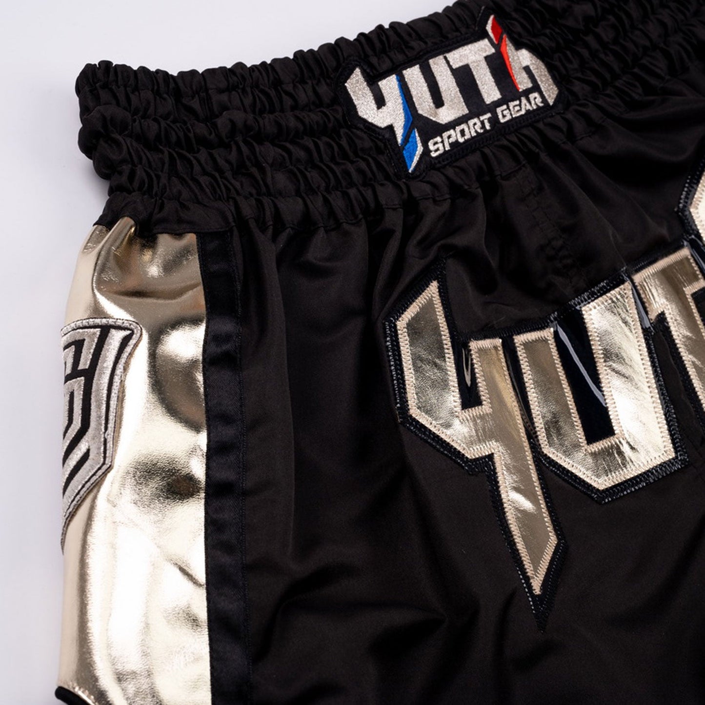 Yuth Hologram Muay Thai Boxing Shorts Black-Gold
